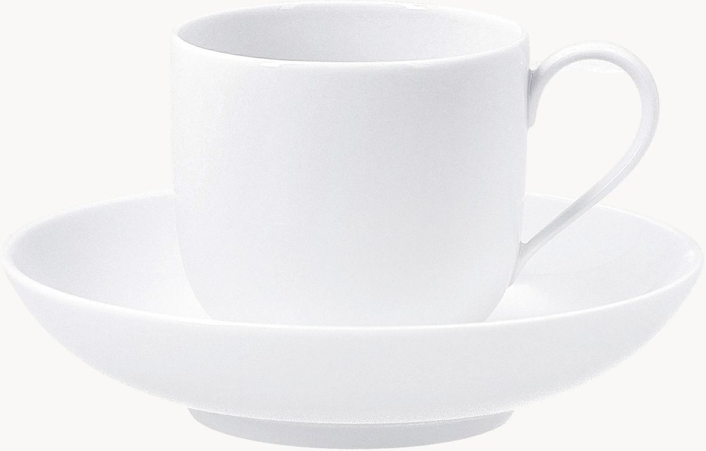 Chávenas de café de porcelana artesanais com pires Urbino, conjunto de 2