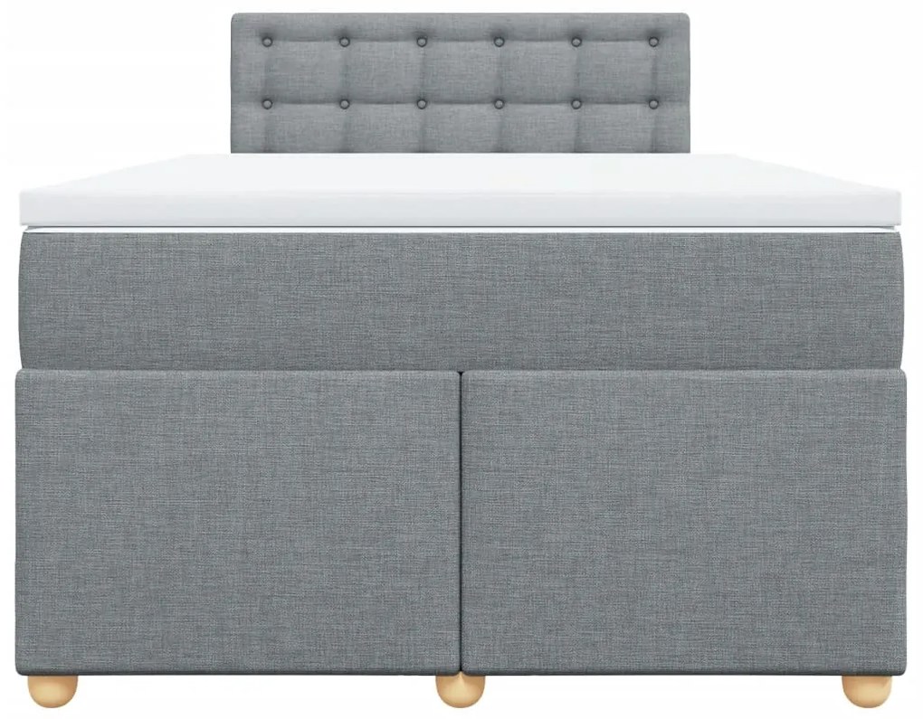 Cama boxspring com colchão 120x190 cm tecido cinzento-claro