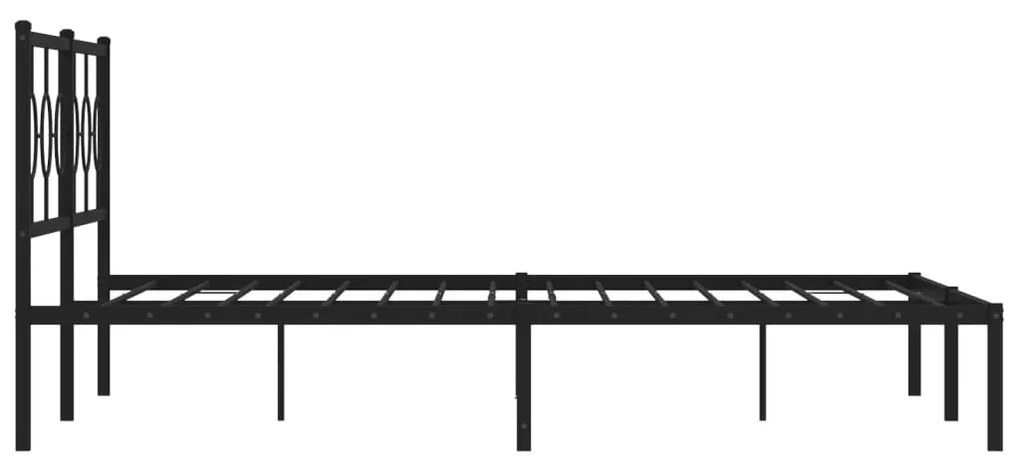 Estrutura de cama em metal com cabeceira 180x200 cm preto