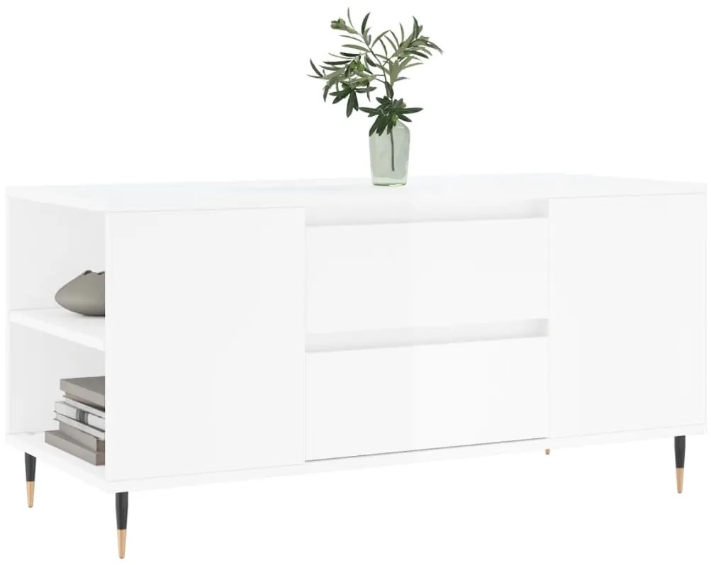 Mesa centro 102x44,5x50cm derivados de madeira branco brilhante