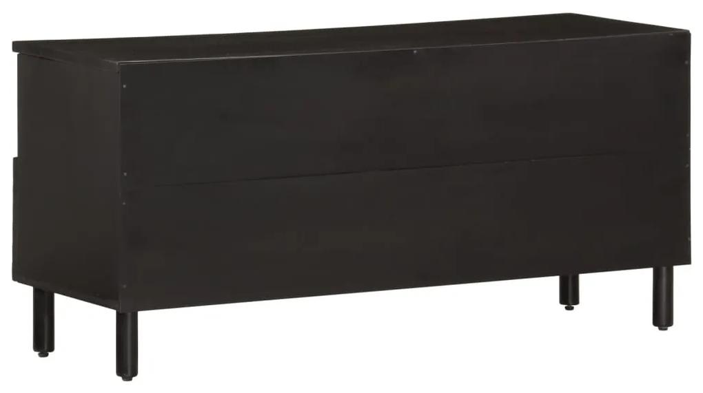 Móvel de TV 100x33x46 cm madeira de mangueira maciça preto