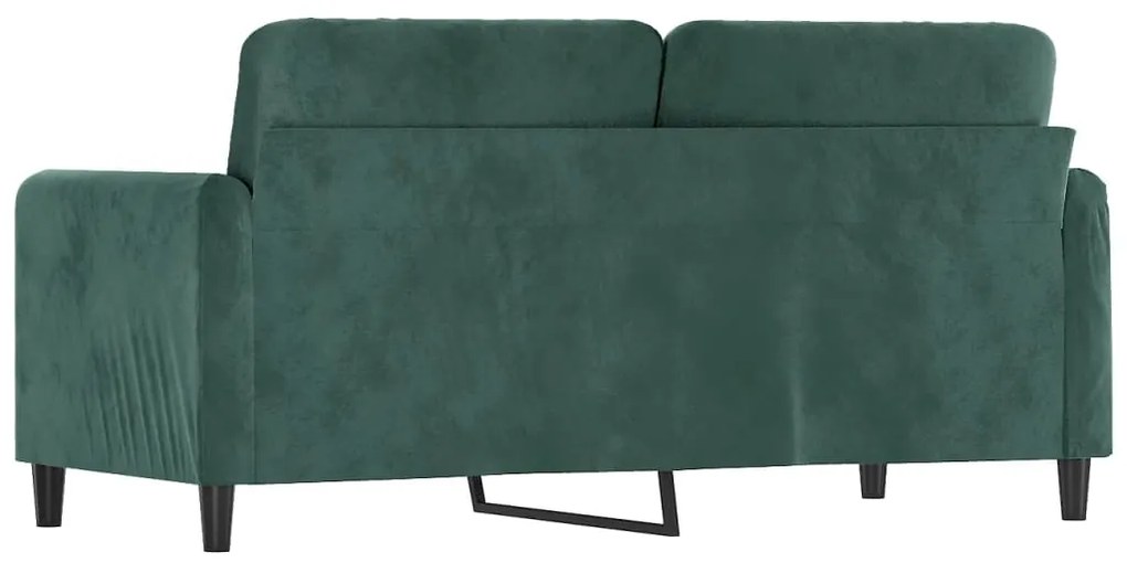 Sofá de 2 lugares 140 cm veludo verde-escuro