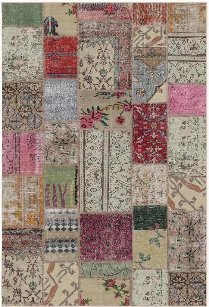 Tapete lavável de pelo curto Patchwork