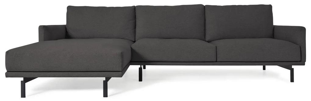 Kave Home - Sofá Galene de 4 lugares com chaise longue esquerda cinzento 314 cm