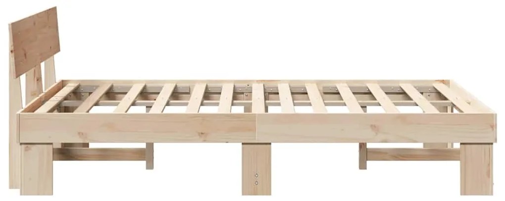 Estrutura da Cama com cabeceira Castanho 140 x 190 cm
