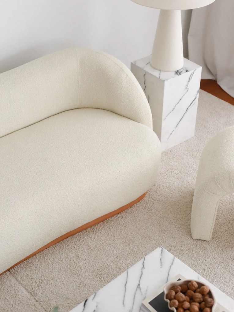 Sofá de 3 Lugares Slon – Branco – 225x75x88 cm