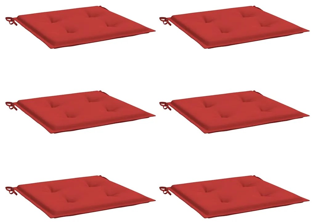 Almofadões p/ cadeiras jardim 6pcs 40x40x4 cm oxford vermelho