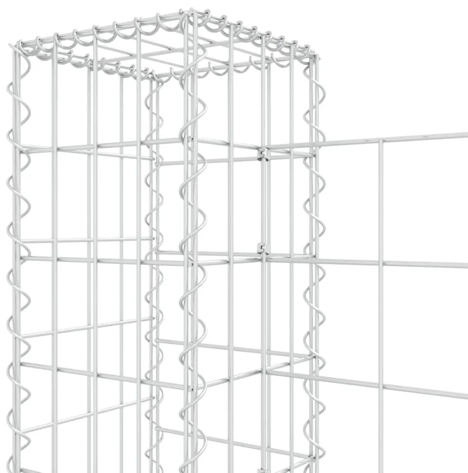 Cesto gabião em forma de U c/ 6 postes 620x20x100 cm ferro