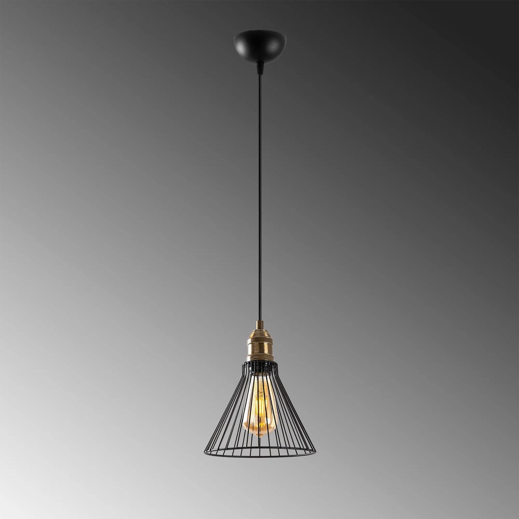Candeeiro Chandelier Rozye – Preto Antigo – 20 x 20 x 34-124 cm