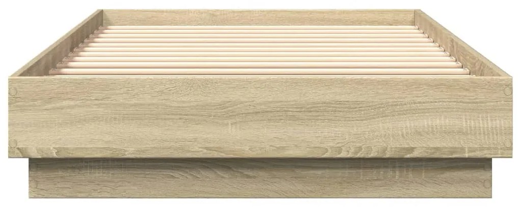 Estrutura de cama c/ luzes LED 100x200 cm carvalho sonoma