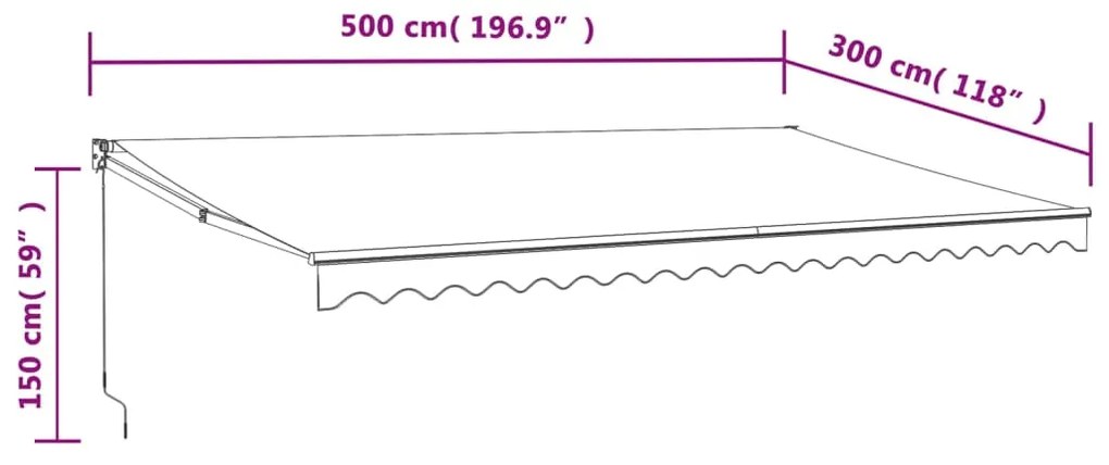 Toldo retrátil automático 5x3 m antracite