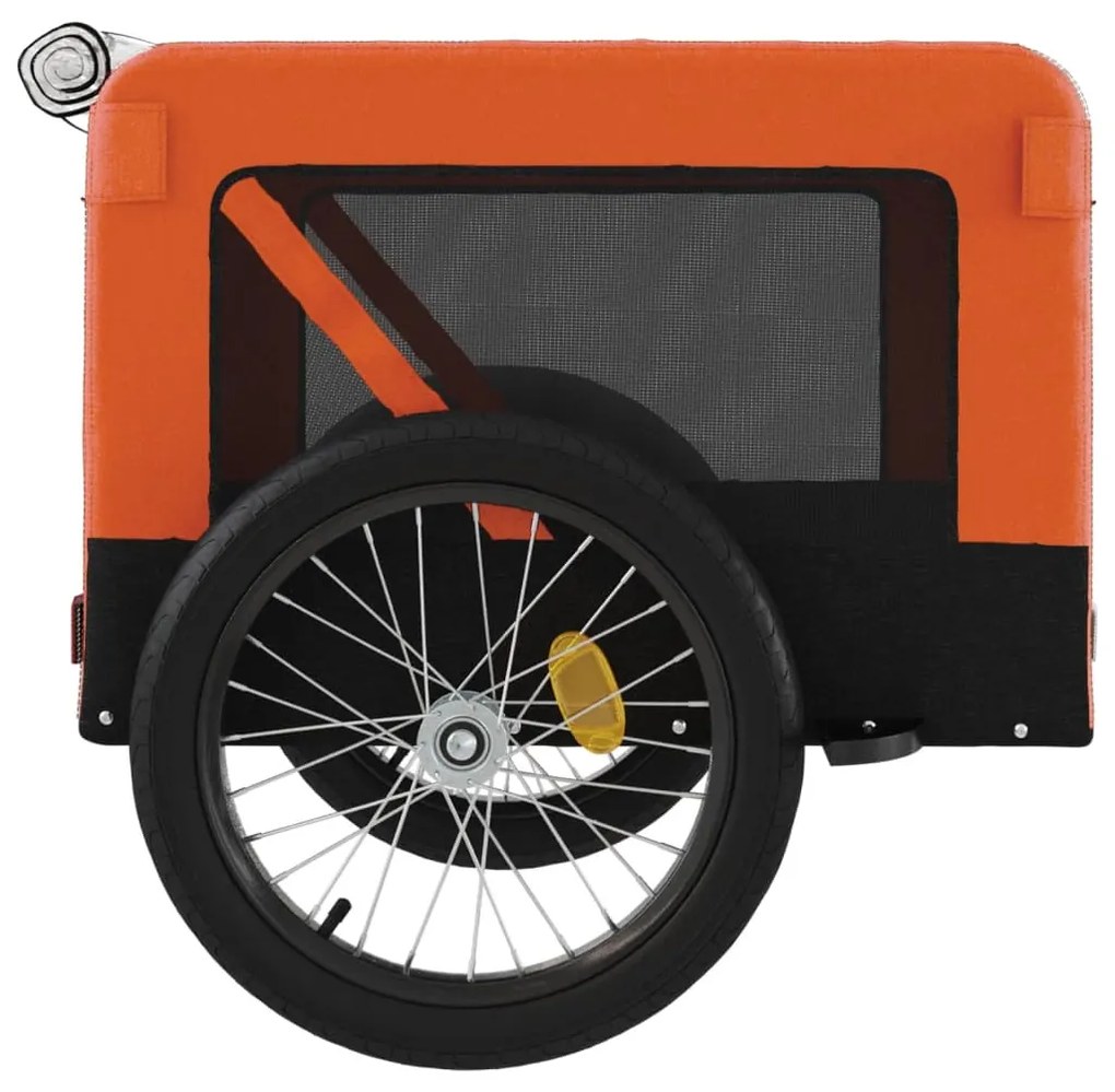 Reboque bicicleta p/ animais tecido oxford/ferro laranja/preto