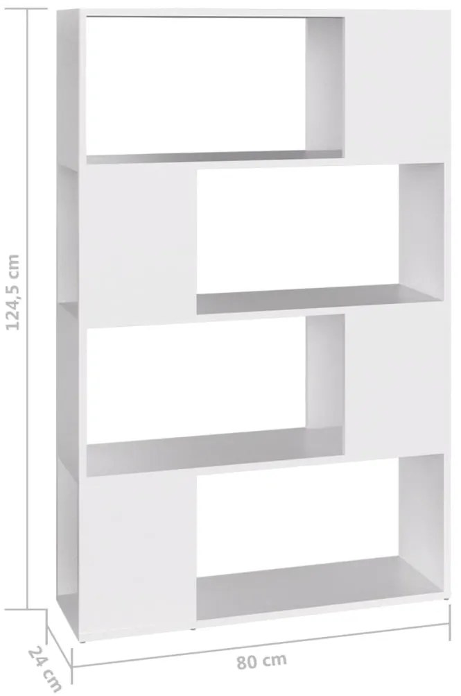 Estante/divisória 80x24x124,5 cm contraplacado branco