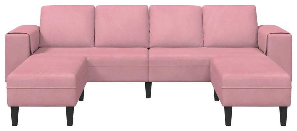 vidaXL Sofá de Sala de Estar 3 pcs Rosa