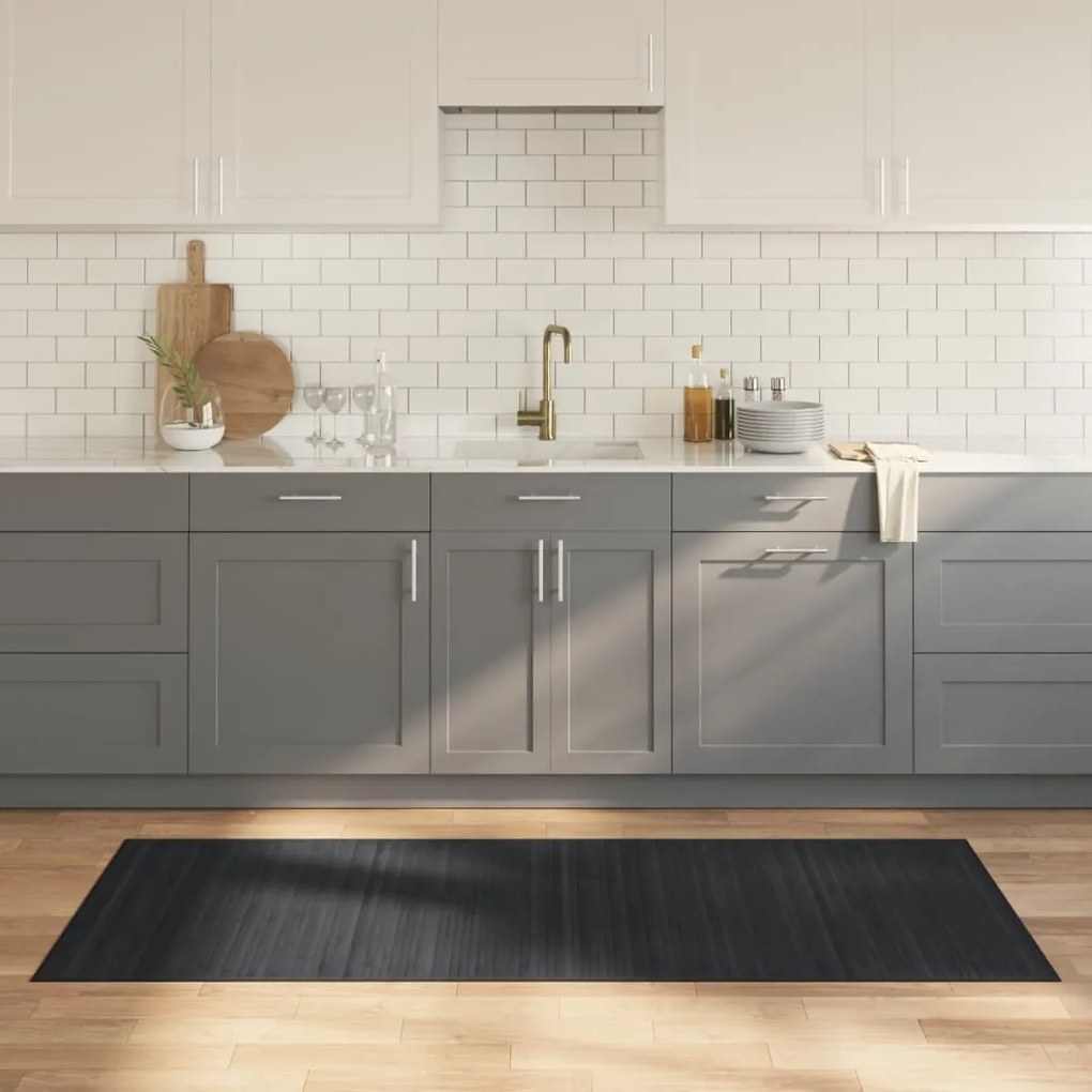 vidaXL Tapete retangular 80x200 cm bambu cinzento