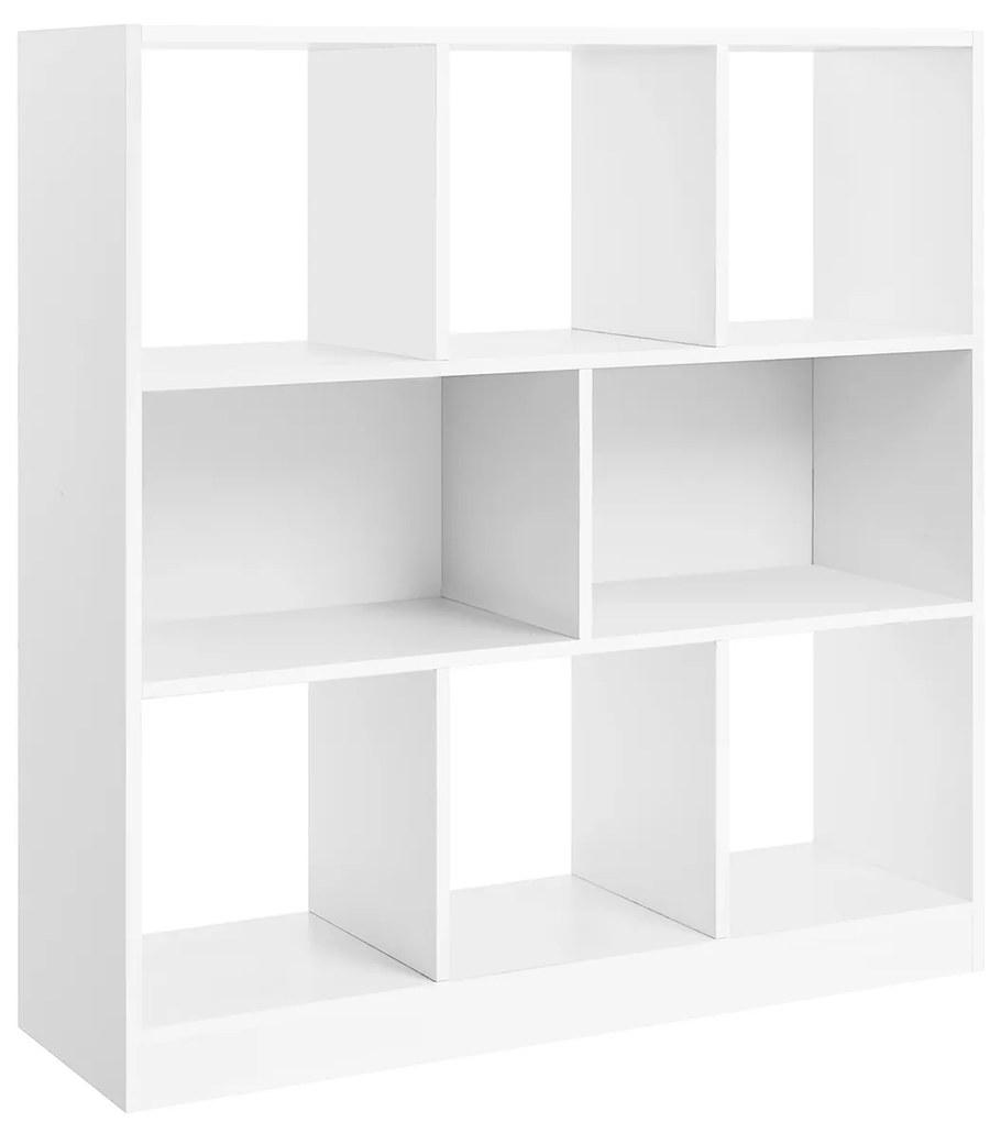 Estante VASAGLE, estante de madeira com compartimentos abertos, unidade de armazenamento independente para sala de estar, quarto, quarto infantil, 97,5 x 30 x 100 cm, branca LBC52WT