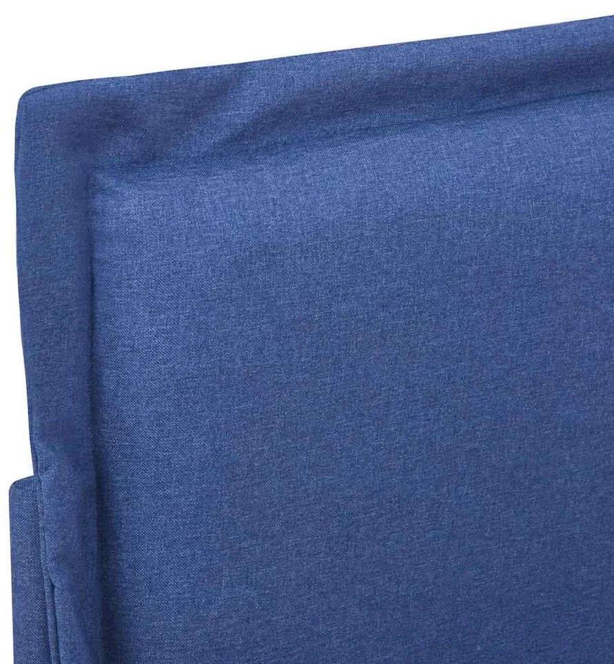 Estrutura de cama sem colchão 150x200 cm tecido azul