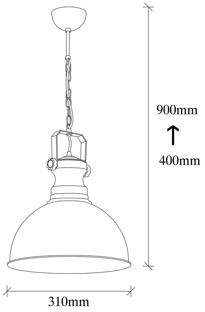 Candeeiro de Teto Saglam – Preto – Diâmetro 31 cm x Altura 85 cm