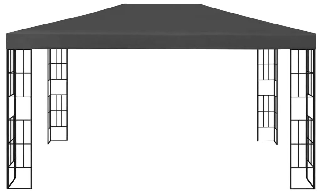 Gazebo com cordões de luzes LED 3x4 m antracite