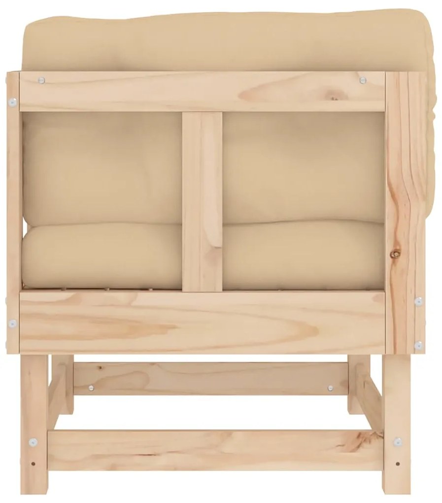 Sofás de canto com almofadões 2 pcs madeira de pinho maciça