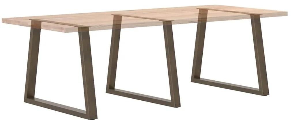 Pés para mesa de jantar em formato de V, 3 peças, aço natural, 90x(72-