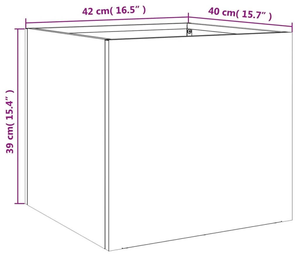 Vasos/floreiras 2 pcs 42x40x39 cm aço laminado a frio branco