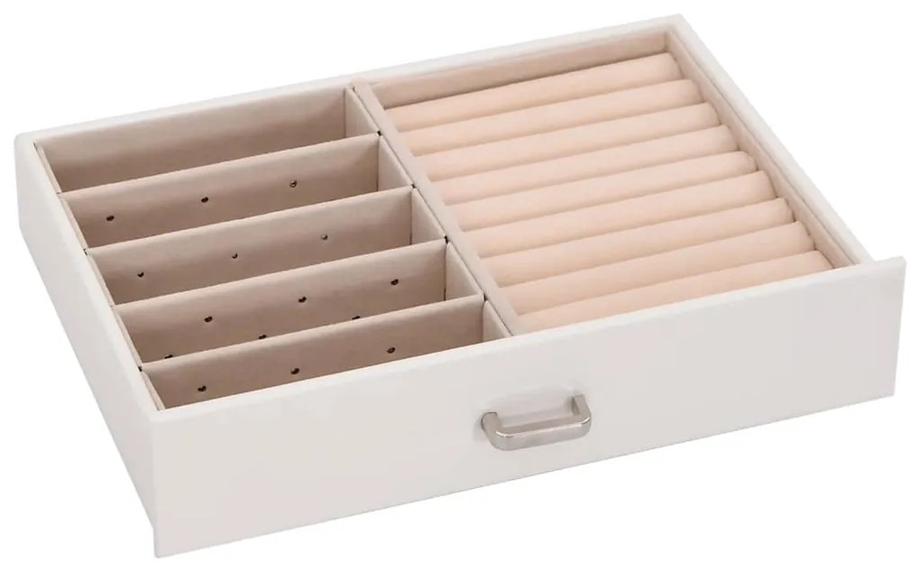 Caixa para jóias de 5 camadas com espelho com fechadura Branco