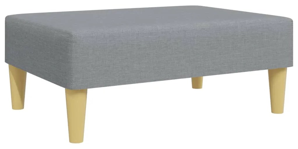 Sofá-cama de 2 lugares c/ apoio de pés tecido cinzento-claro