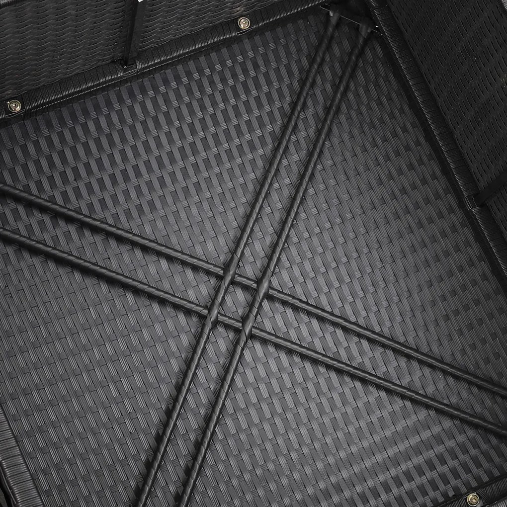 Conjunto de jardim com mesa e assentos em poliratán preto/creme