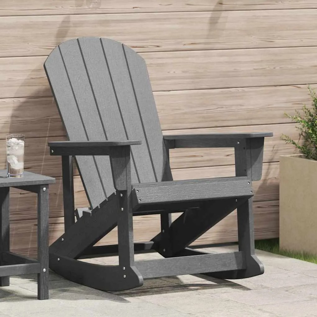 vidaXL Cadeira de balanço Adirondack Cinzento-Claro 73.5x92x90 cm HDPE