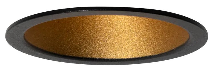 Set van 6 moderne inbouwspots zwart met goud GU10 35mm IP44 - Dept Moderno
