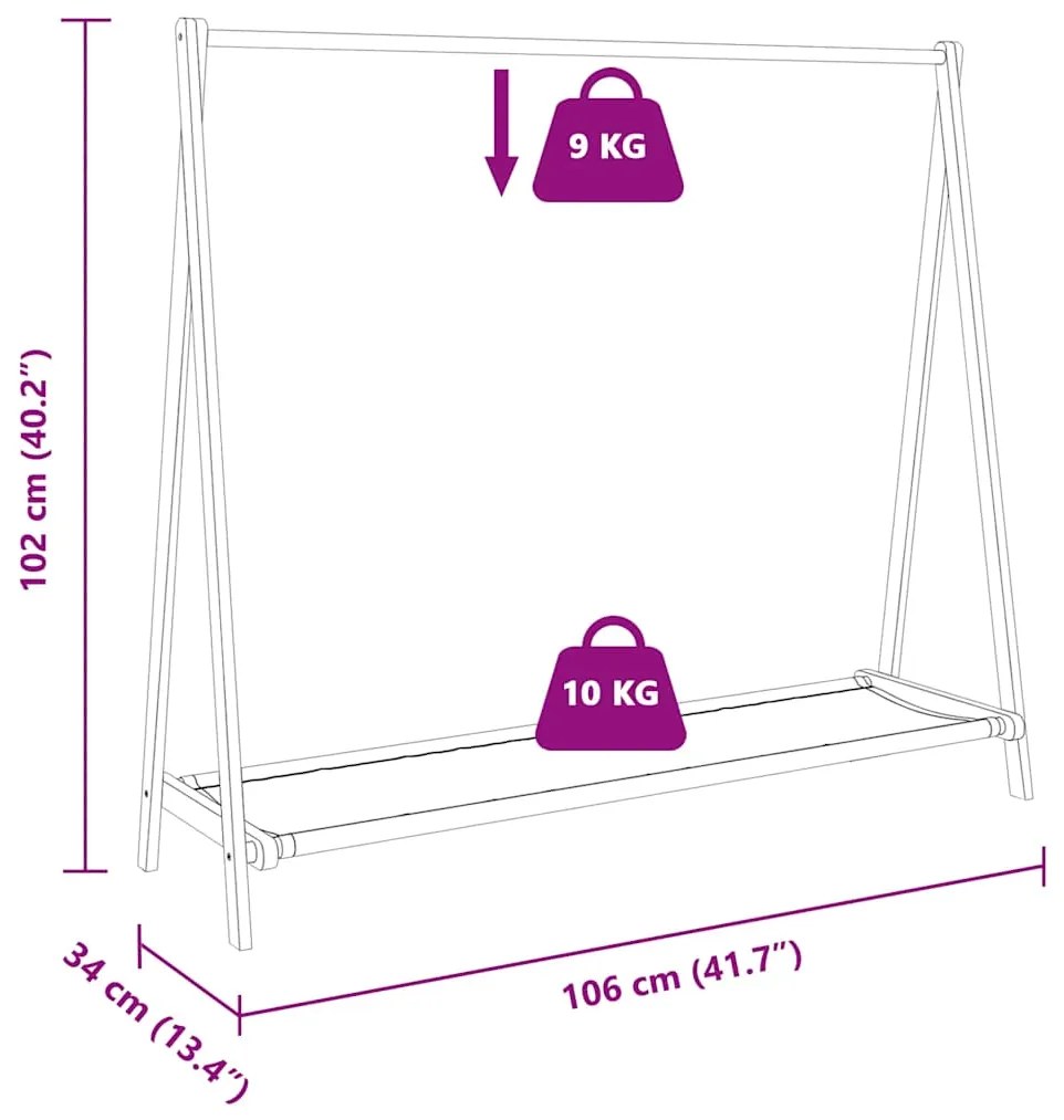 Roupeiro com prateleiras 106x34x102 cm bambu