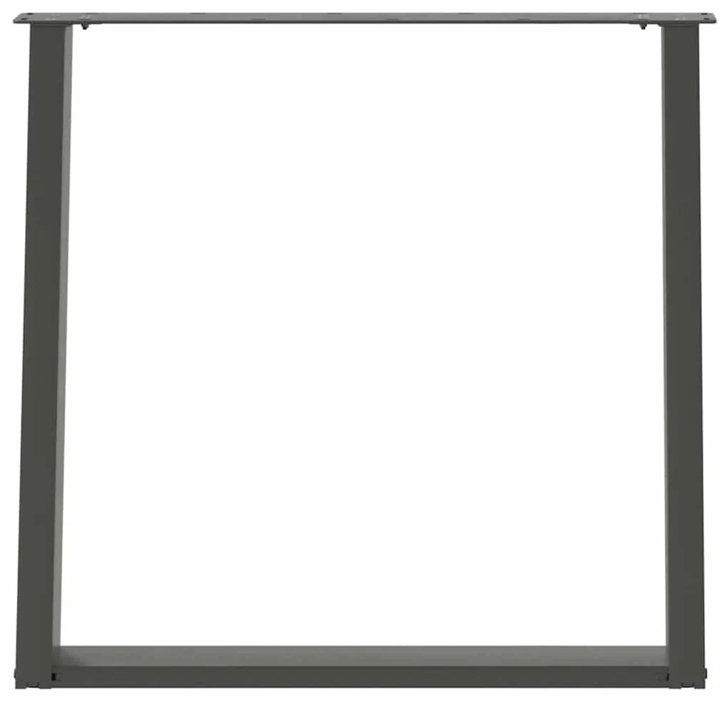 Pés para mesa de jantar em formato de U, 2 peças, antracite, 80x(72-73