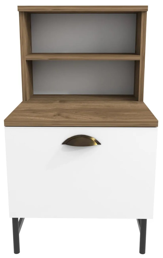 Mesa de Cabeceira Cressi – Cor Nogueira Branca – 45x83x22,5 cm