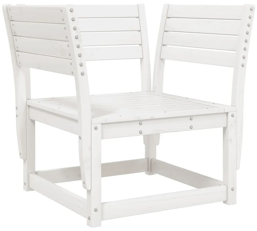 5 pcs conjunto de sofás de jardim madeira pinho maciça branco