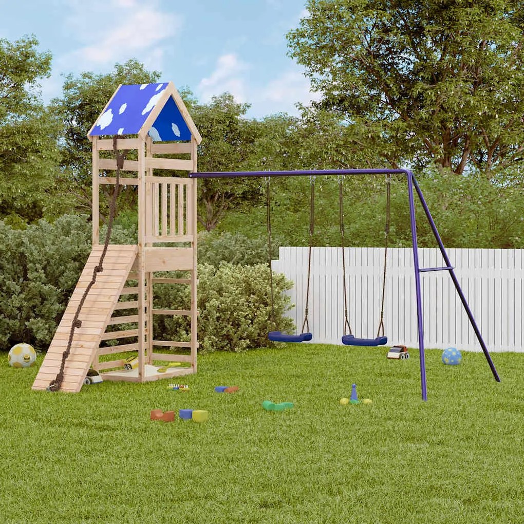 vidaXL Conjunto de brincar p/ exterior madeira de pinho maciça