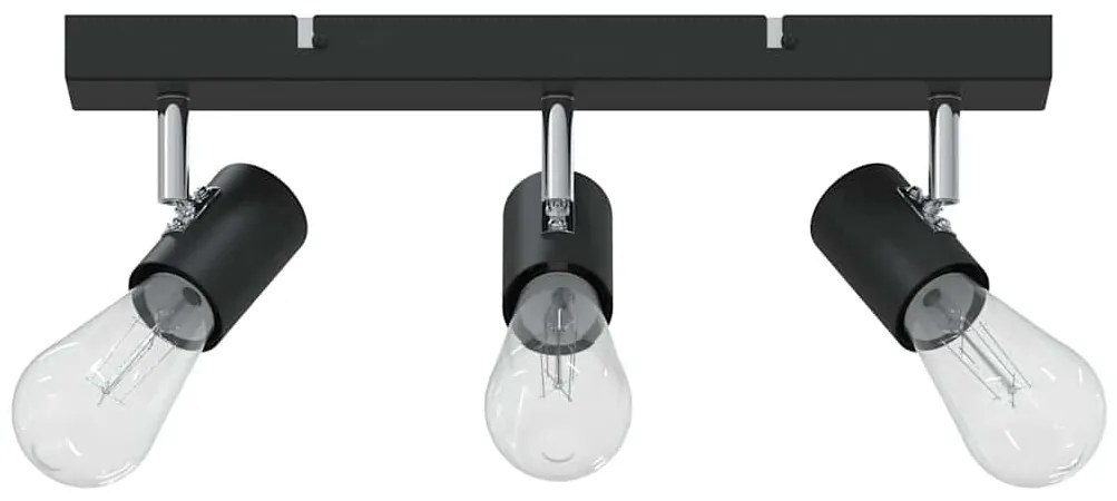 Holofote de Teto 3 Vias Ajustável Preto E27