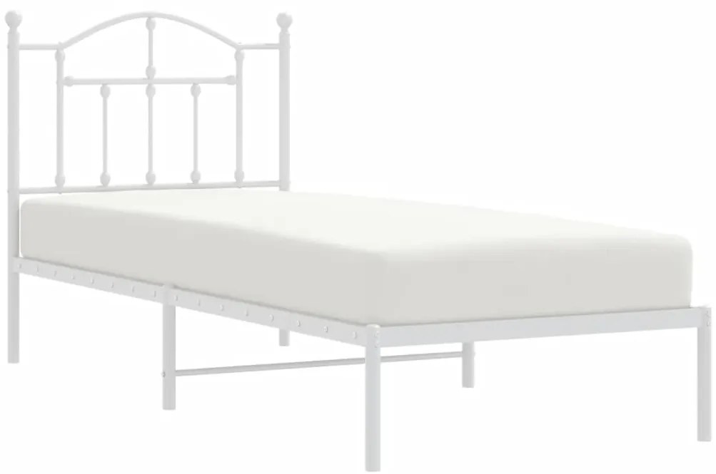 Estrutura de cama com cabeceira 90x200 cm metal branco