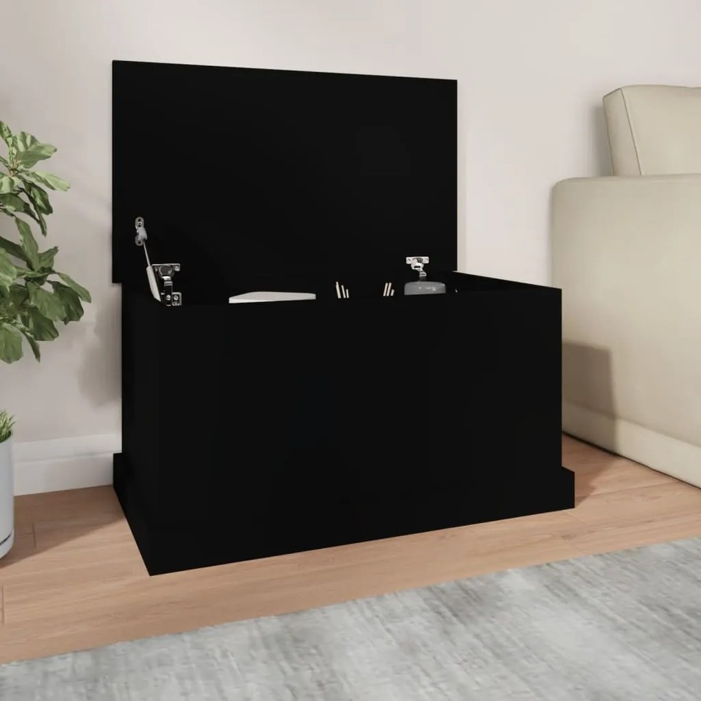Caixa de arrumação 70x40x38 cm derivados de madeira preto
