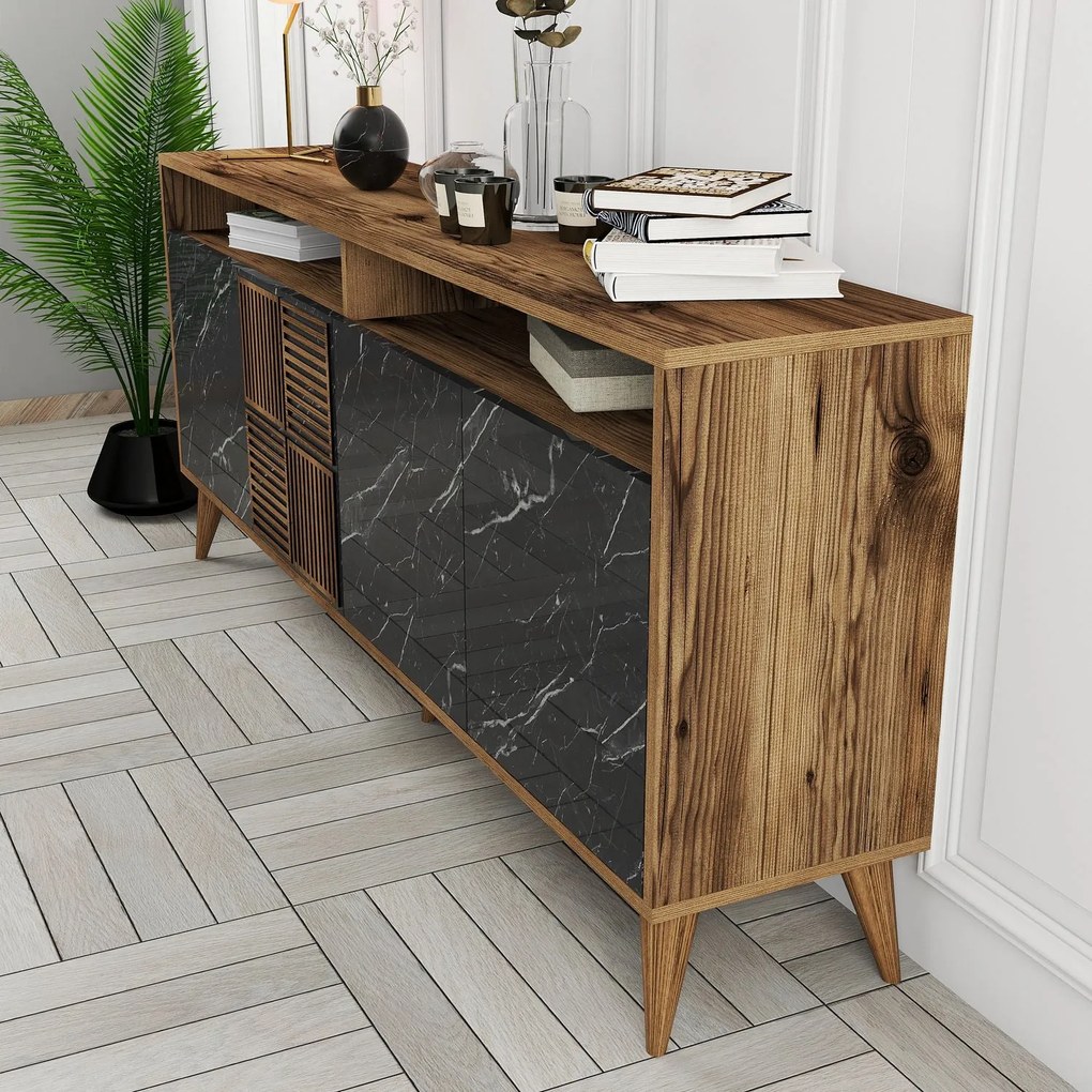 Console Milan – Walnut Black – 180 cm x 78 cm x 35 cm