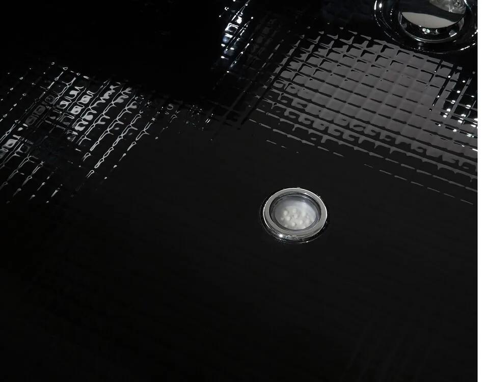 Banheira de hidromassagem de canto em acrílico preto com LED 214 x 155 cm MARTINICA Beliani