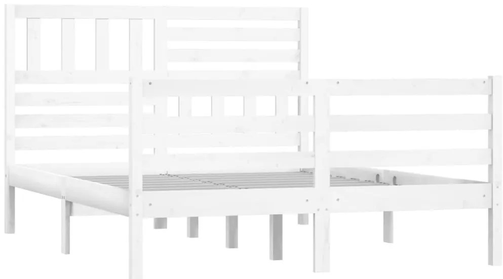 Estrutura de cama 160x200 cm madeira maciça branco