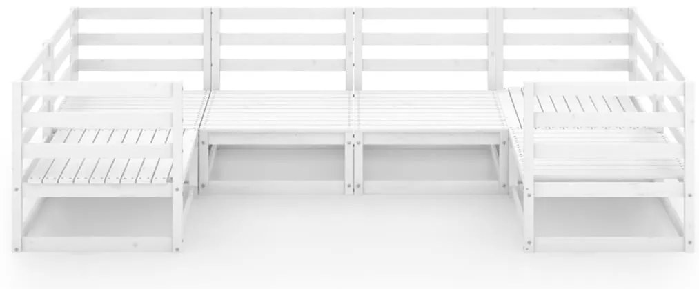6 pcs conjunto lounge de jardim pinho maciço