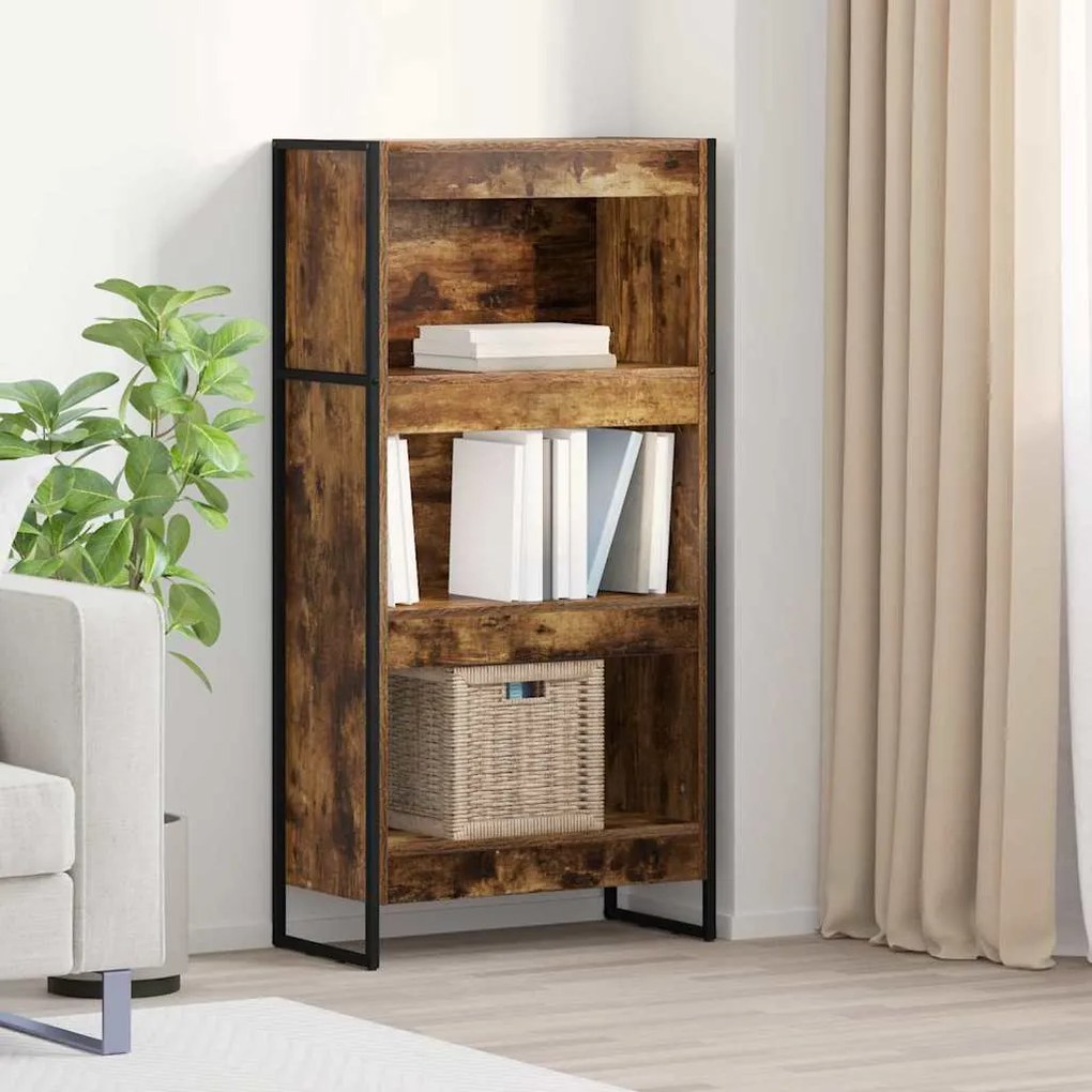 vidaXL Gabinete de Livros Carvalho Fumê 80 x 30 x 155 cm