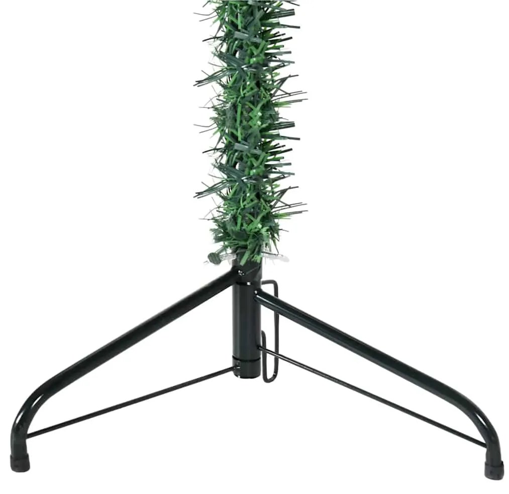 Meia árvore de Natal fina com suporte 120 cm verde