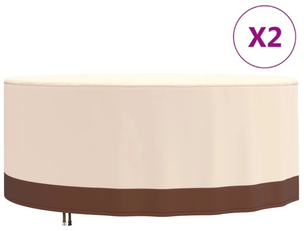 vidaXL Capas p/ mobília de jardim 2 pcs Ø 213x71 cm tecido oxford 600D