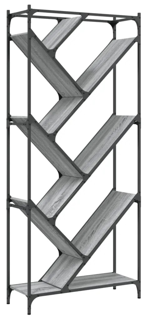 Estante 79x30x180 cm derivados de madeira e metal cinza sonoma