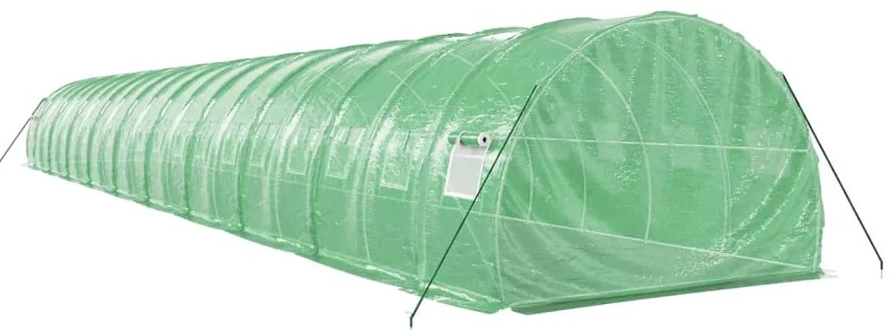 Estufa com estrutura de aço 60 m² 20x3x2 m verde