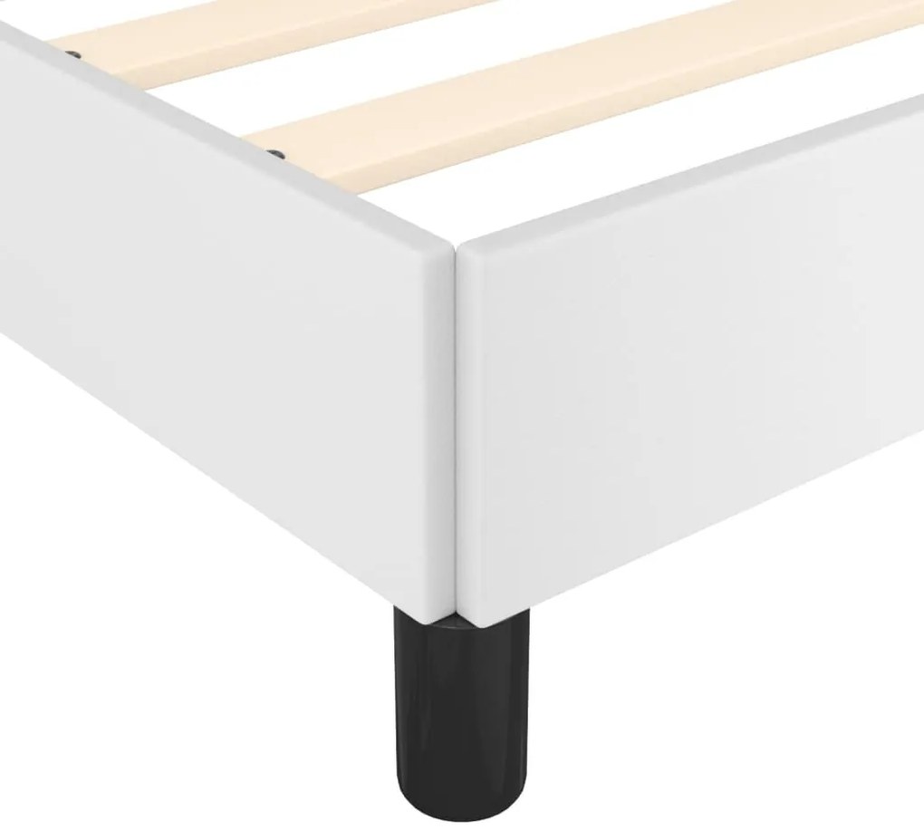 Estrutura de Cama Salu em Couro Artificial Branco - 80x200 cm - Design