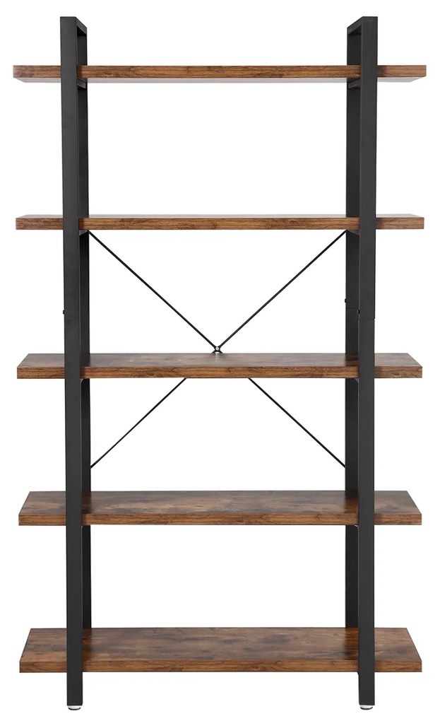 Estante vintage com 5 prateleiras 33,5 x 105 x 177,5 cm castanho vintage-preto